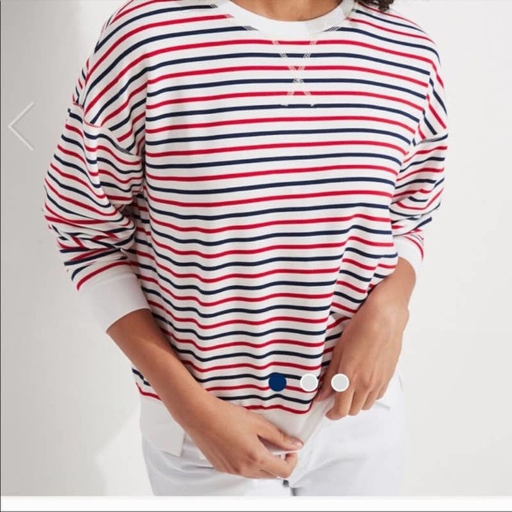 Vineyard Vines Red White Blue Striped Classic Sweatshirt